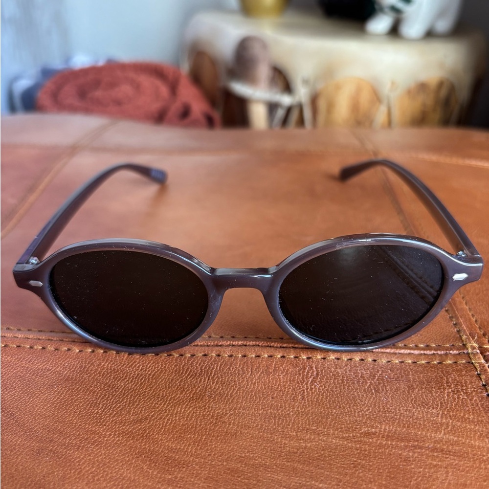 Classic & Trending Brown Frame Black Oval Sunglasses
